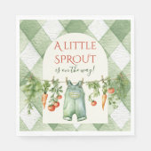Rustic Locally Grown Neutral Sprout Baby Shower Servet (Voorkant)