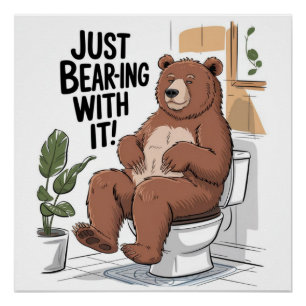 Rustic Lodge Badkamer Humor gewoon dragen met het Perfect Poster