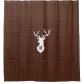 Rustic Lodge Cabin Deer Monogrammed Shower Curtain Douchegordijn (Voorkant)