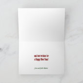 Rustic Lodge Country Cabin Kerstmis Feestdagen Kaart (Binnen)