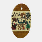 Rustic Lodge Country Cabin Kerstmis Keramisch Ornament (Rechts)