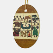Rustic Lodge Country Cabin Kerstmis Keramisch Ornament (Links)