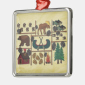 Rustic Lodge Country Cabin Kerstmis Metalen Ornament (Links)