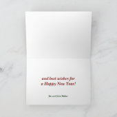 Rustic Lodge Country Cabin Kerstmis om nacht Feestdagen Kaart (Binnen)