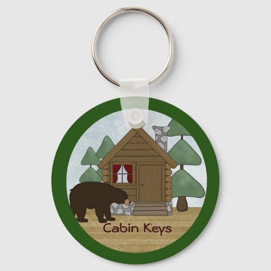 Rustic Lodge Country Cabin Keys met Beer Sleutelhanger (Voorkant)