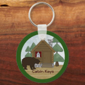 Rustic Lodge Country Cabin Keys met Beer Sleutelhanger (Voorkant)