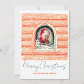 Rustic Log Cabin Christmas Photo Feestdagenkaart (Voorkant)