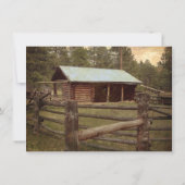 Rustic Log Cabin country Wedding Invitting Kaart (Achterkant)