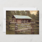 Rustic Log Cabin country Wedding Invitting Kaart (Voorkant)
