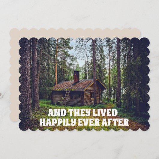 RUSTIC LOG CABIN CUSTOM WEDDING INVITATIONS KAART (Voorkant / Achterkant)