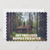 RUSTIC LOG CABIN CUSTOM WEDDING INVITATIONS KAART (Voorkant)