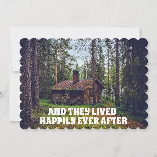 RUSTIC LOG CABIN CUSTOM WEDDING INVITATIONS KAART (Voorkant)