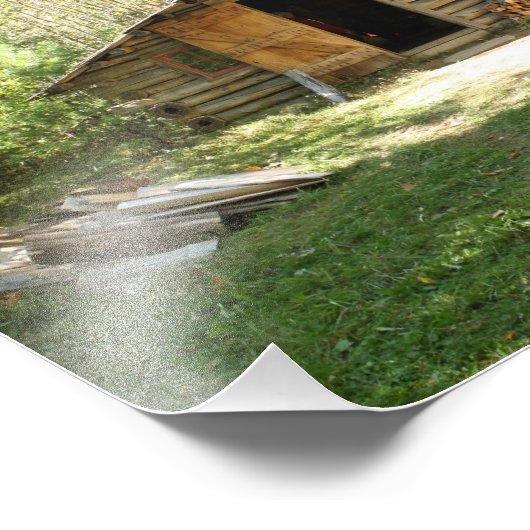 Rustic Log Cabin Foto Afdruk (Hoek)