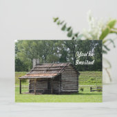 Rustic Log Cabin foto Birthday Kaart (Staand voorkant)