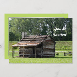 Rustic Log Cabin foto Birthday Kaart