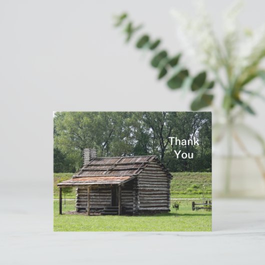 Rustic Log Cabin foto Briefkaart (Staand voorkant)