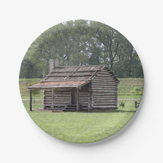 Rustic Log Cabin foto Papieren Bordje (Voorkant)