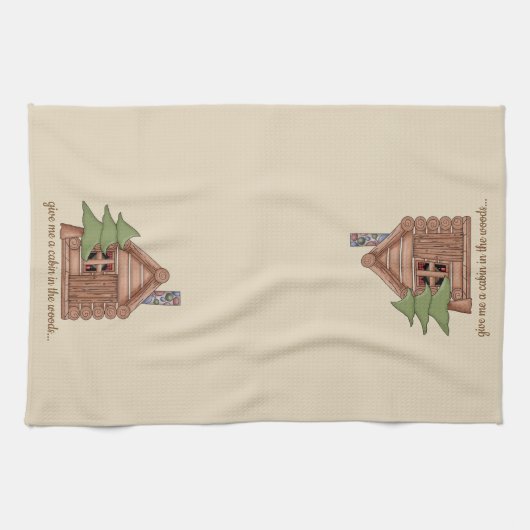 Rustic Log Cabin Kitchen Towel Theedoek (Horizontaal)