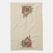 Rustic Log Cabin Kitchen Towel Theedoek (Verticaal)
