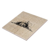 Rustic Log Cabin Natuur Forest Art  script Tegeltje (Zijkant)