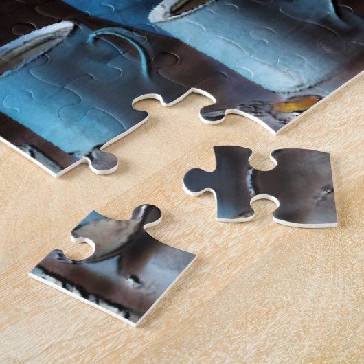 Rustic log Cabin op plaats van lamplight Legpuzzel (Zijkant)