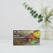 Rustic Log Cabin Rental Photo Visitekaartje (Staand voorkant)