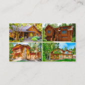 Rustic Log Cabin Rental Photo Visitekaartje (Achterkant)