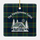 Rustic Log Cabin Tartan Keramisch Ornament (Achterkant)