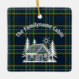 Rustic Log Cabin Tartan Keramisch Ornament