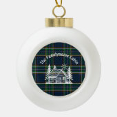 Rustic Log Cabin Tartan Keramische Bal Ornament (Voorkant)
