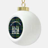 Rustic Log Cabin Tartan Keramische Bal Ornament (Rechts)