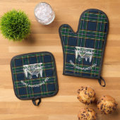 Rustic Log Cabin Tartan Ovenwant & Pannenlap Set (Top down)