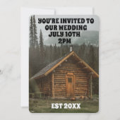 RUSTIC LOG CABIN WEDDING INVITATIONS PERSONALISEER KAART (Voorkant)