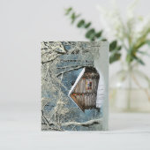 Rustic Log Cabin Winter Magic Briefkaart (Staand voorkant)