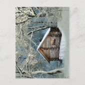 Rustic Log Cabin Winter Magic Briefkaart (Voorkant)