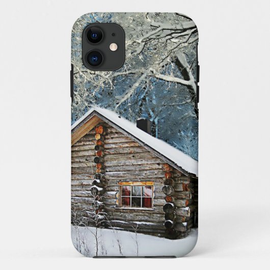 Rustic Log Cabin Winter Magic Case-Mate iPhone Case (Achterkant)