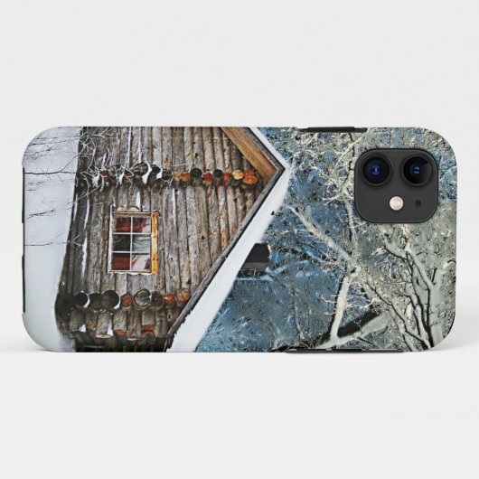 Rustic Log Cabin Winter Magic Case-Mate iPhone Case (Achterkant (horizontaal))