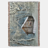 Rustic Log Cabin Winter Magic Deken (Voorkant Verticaal)