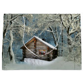 Rustic Log Cabin Winter Magic Groot Cadeauzakje (Voorkant)