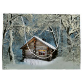 Rustic Log Cabin Winter Magic Groot Cadeauzakje (Achterkant)