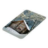 Rustic Log Cabin Winter Magic Magneet (Linkerzijde)