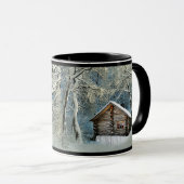 Rustic Log Cabin Winter Magic Mok (Voorkant rechts)