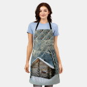 Rustic Log Cabin Winter Magic Schort (Gedragen)