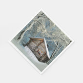 Rustic Log Cabin Winter Magic Servet (Hoek)