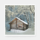Rustic Log Cabin Winter Magic Servet (Voorkant)
