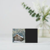 Rustic Log Cabin Winter Magic Visitekaartje (Staand voorkant)