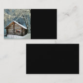Rustic Log Cabin Winter Magic Visitekaartje (Voorkant / Achterkant)