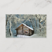 Rustic Log Cabin Winter Magic Visitekaartje (Voorkant)