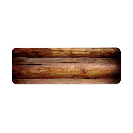 RUSTIC LOG RETURN ADRES ETIKETTERS ETIKET (Voorkant)