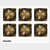 Rustic Log Roll Vierkante Sticker (Vel)